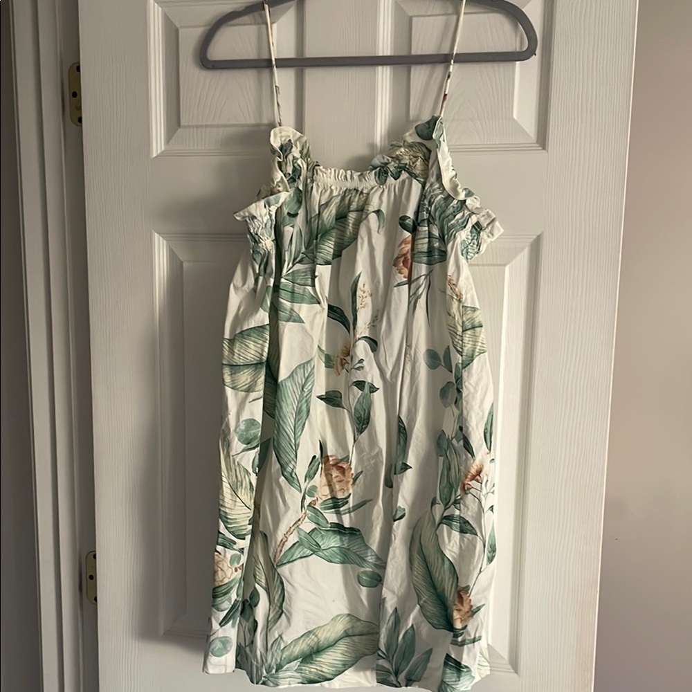 Tropical Leaf Print Dress